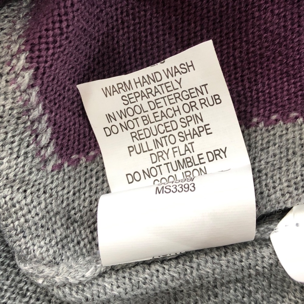 Miss Shop NWT 14 argyle pattern jumper sweater knit grey pink purple preppy - Picture 7 of 8